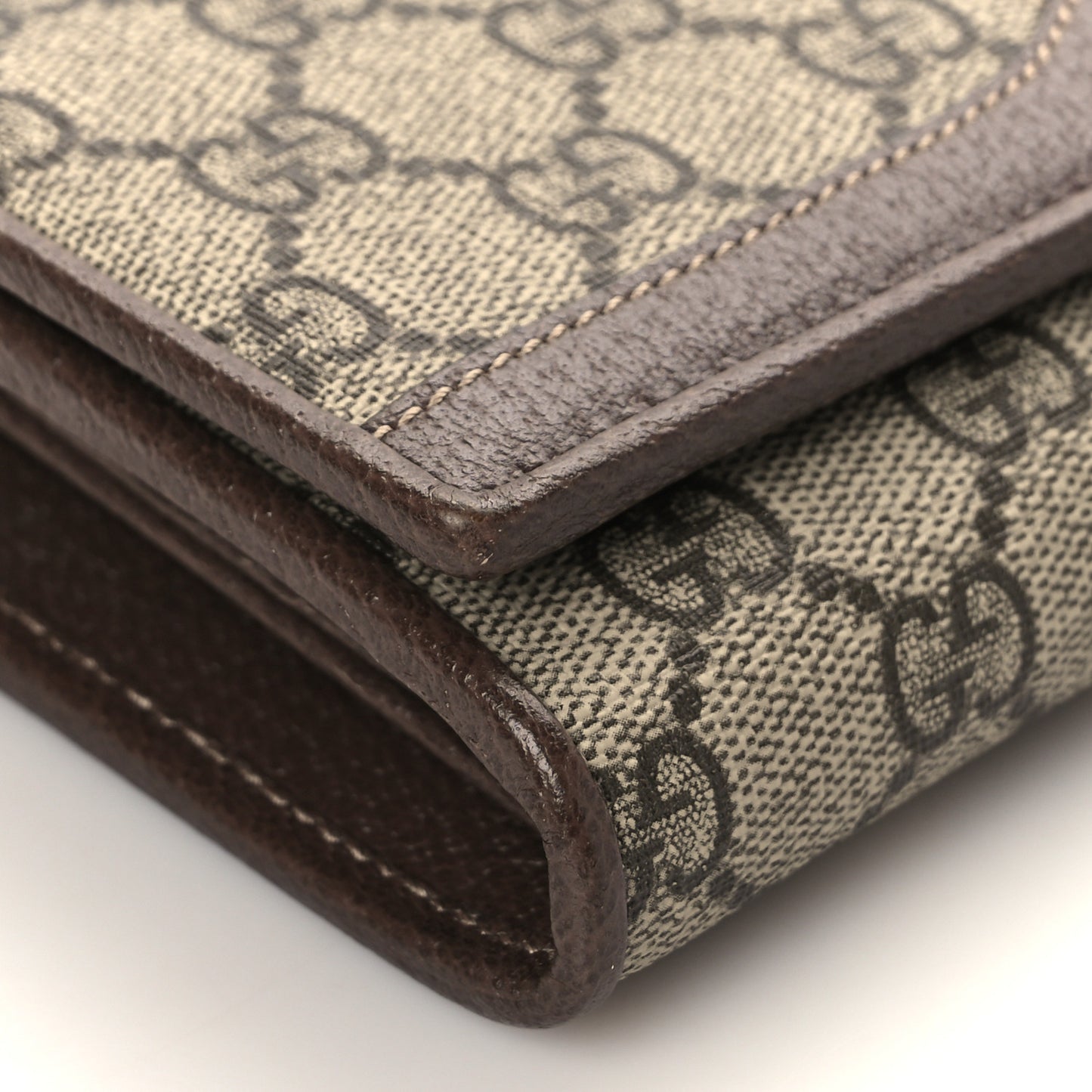 GG Supreme Monogram Web Ophidia Wallet On Chain Brown