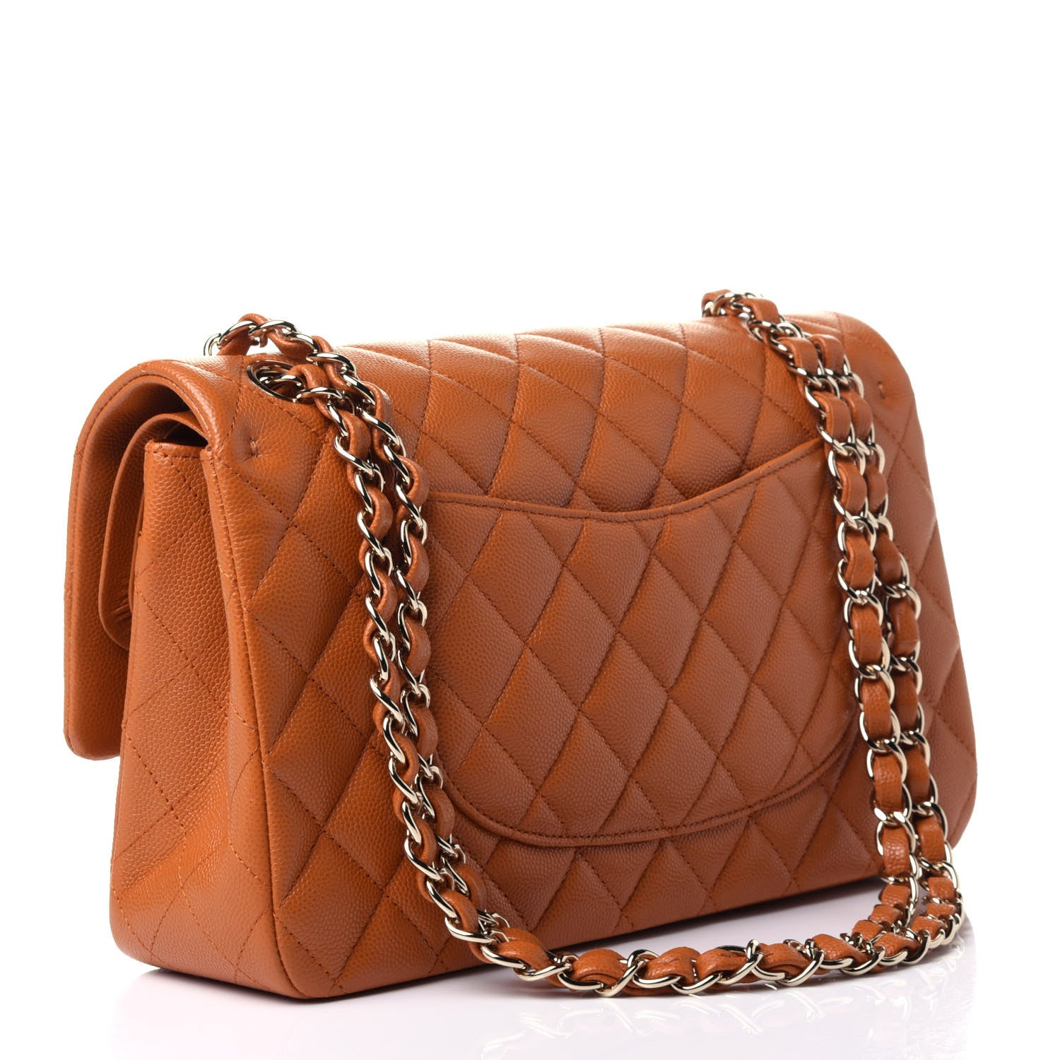 Chanel Caviar Quilted Medium Double Flap Light Brown 2 of 9