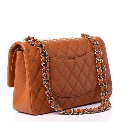 Chanel Caviar Quilted Medium Double Flap Light Brown 2 of 9