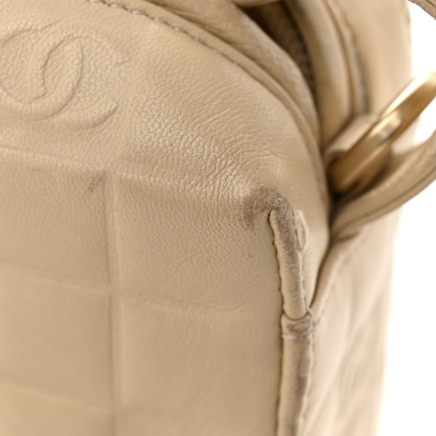 Chanel Lambskin Quilted CC Chocolate Bar Shoulder Bag Beige 11 of 16