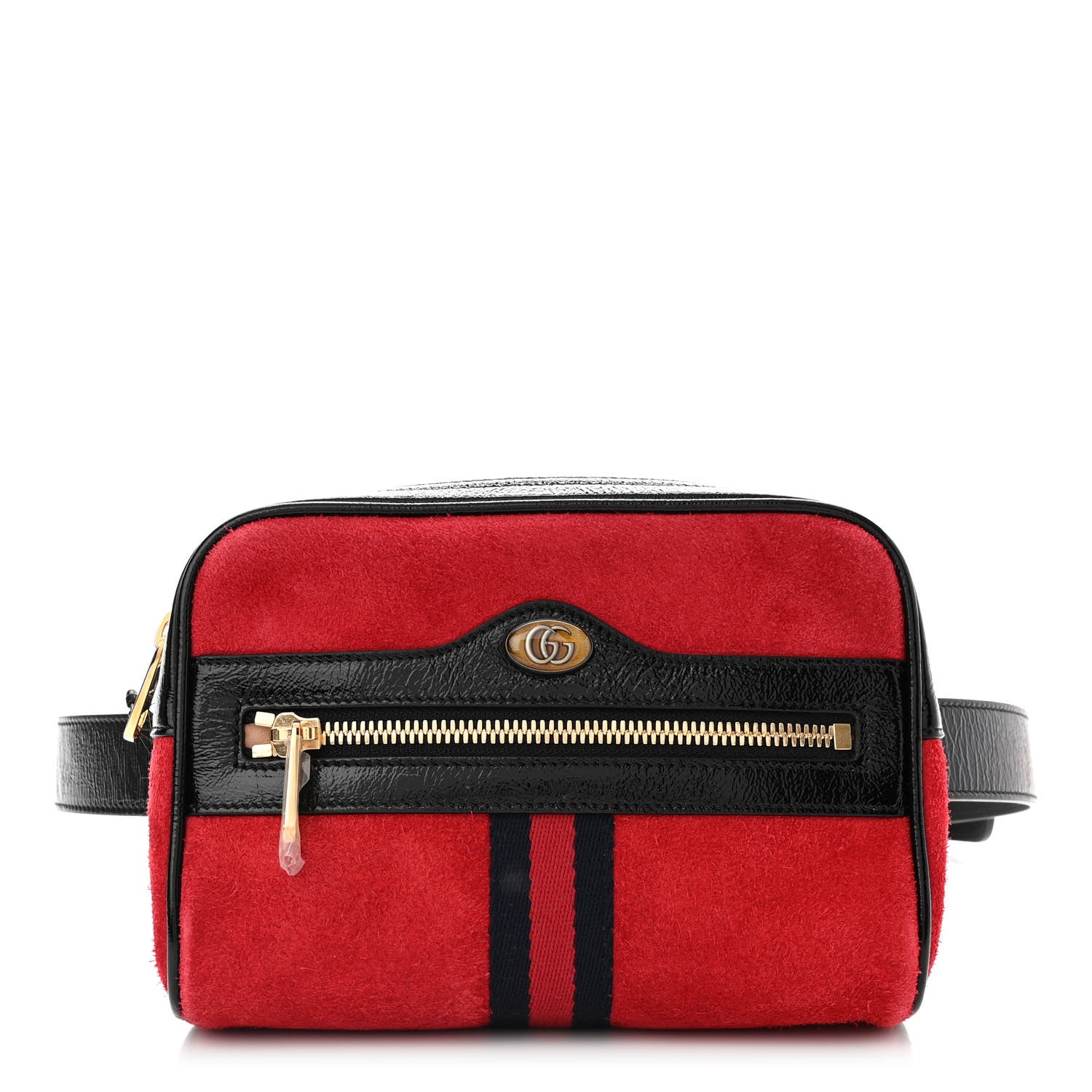Gucci Suede Small Ophidia Belt Bag 85 34 Hibiscus Red 1 of 11