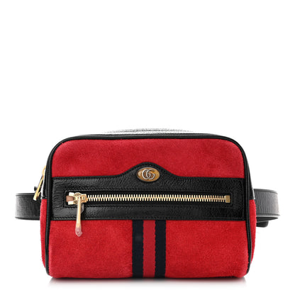 Gucci Suede Small Ophidia Belt Bag 85 34 Hibiscus Red 1 of 11