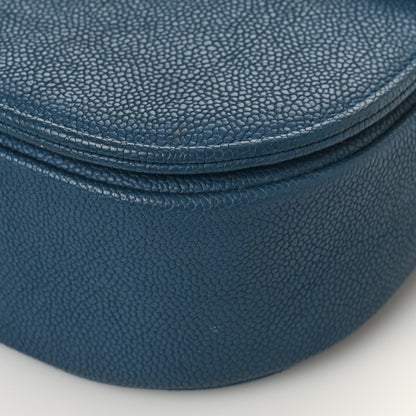Chanel Grained Calfskin Quilted Medium Cuba Top Handle Flap Blue 9 of 10