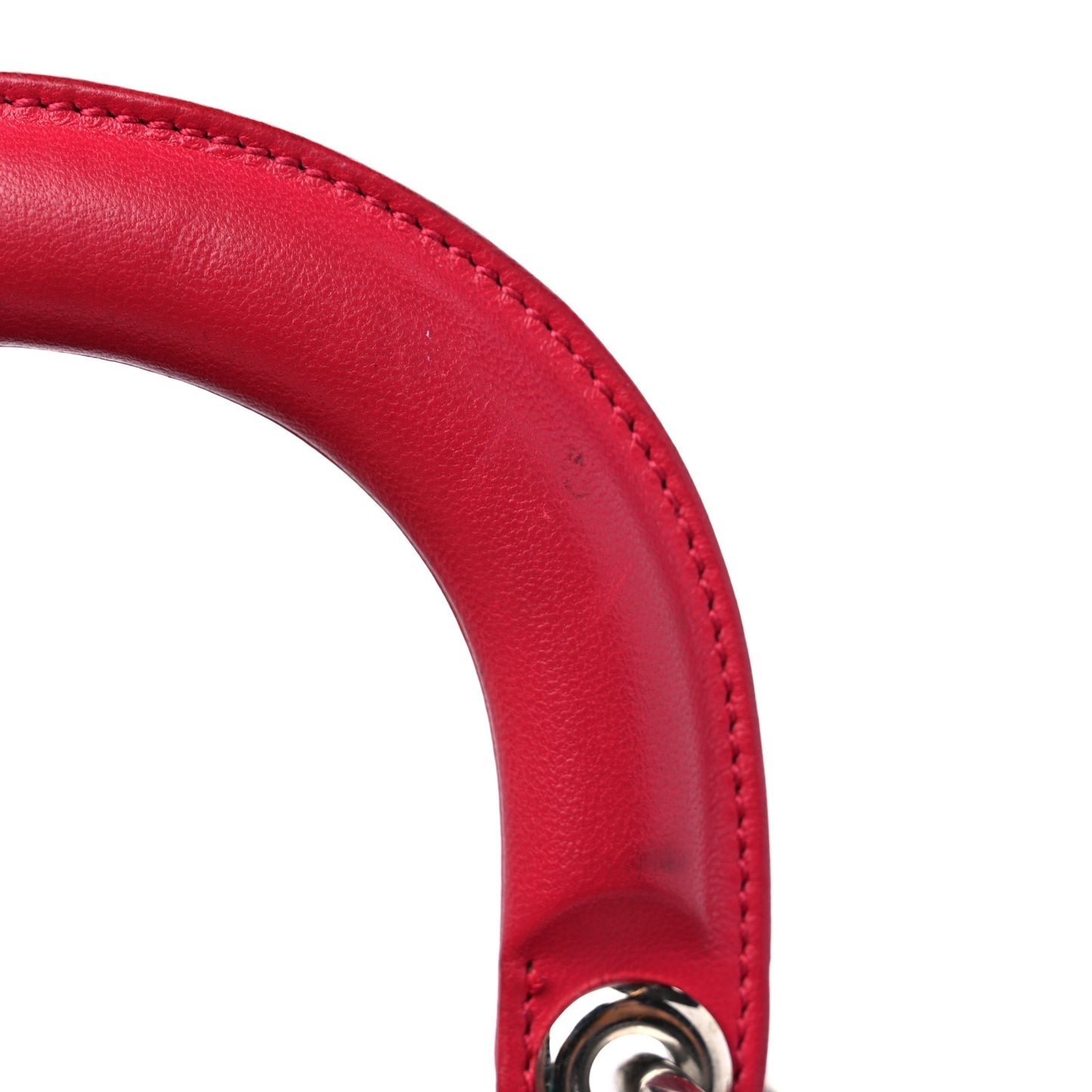 Lambskin Cannage Mini Lady Dior Fuchsia