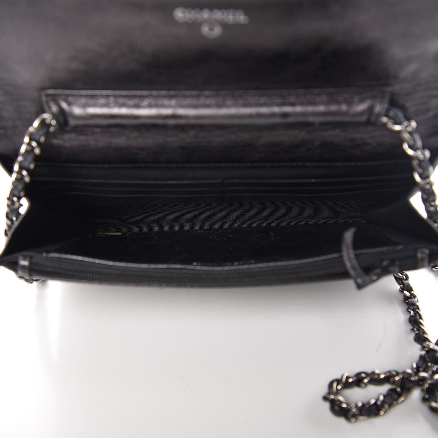 Chanel Glazed Aged Calfskin Reissue Wallet On Chain WOC Grey 5 of 13
