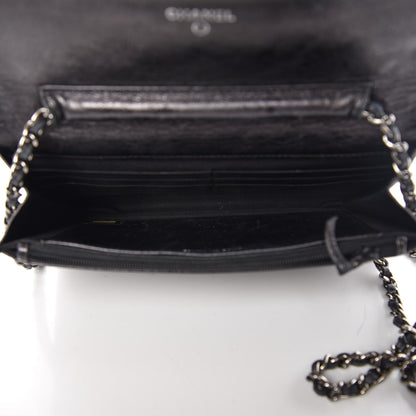 Chanel Glazed Aged Calfskin Reissue Wallet On Chain WOC Grey 5 of 13