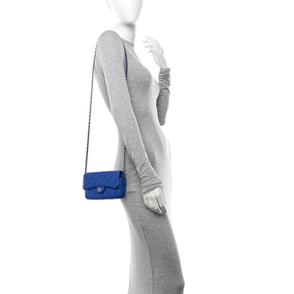 Chanel Lambskin Quilted Flap Phone Holder With Chain Blue 2 of 13