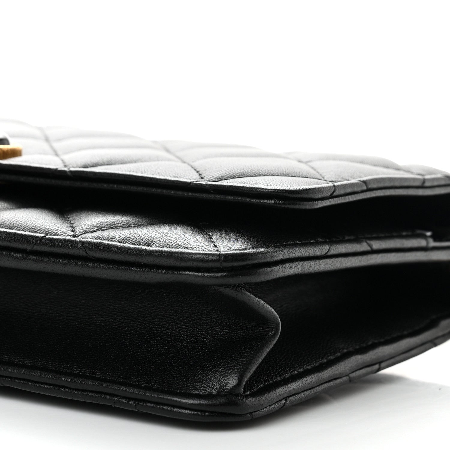 Chanel Lambskin Plexiglass Quilted Coco Love Wallet On Chain WOC Black 11 of 12
