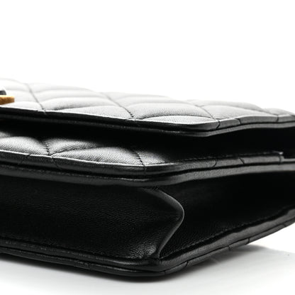 Chanel Lambskin Plexiglass Quilted Coco Love Wallet On Chain WOC Black 11 of 12