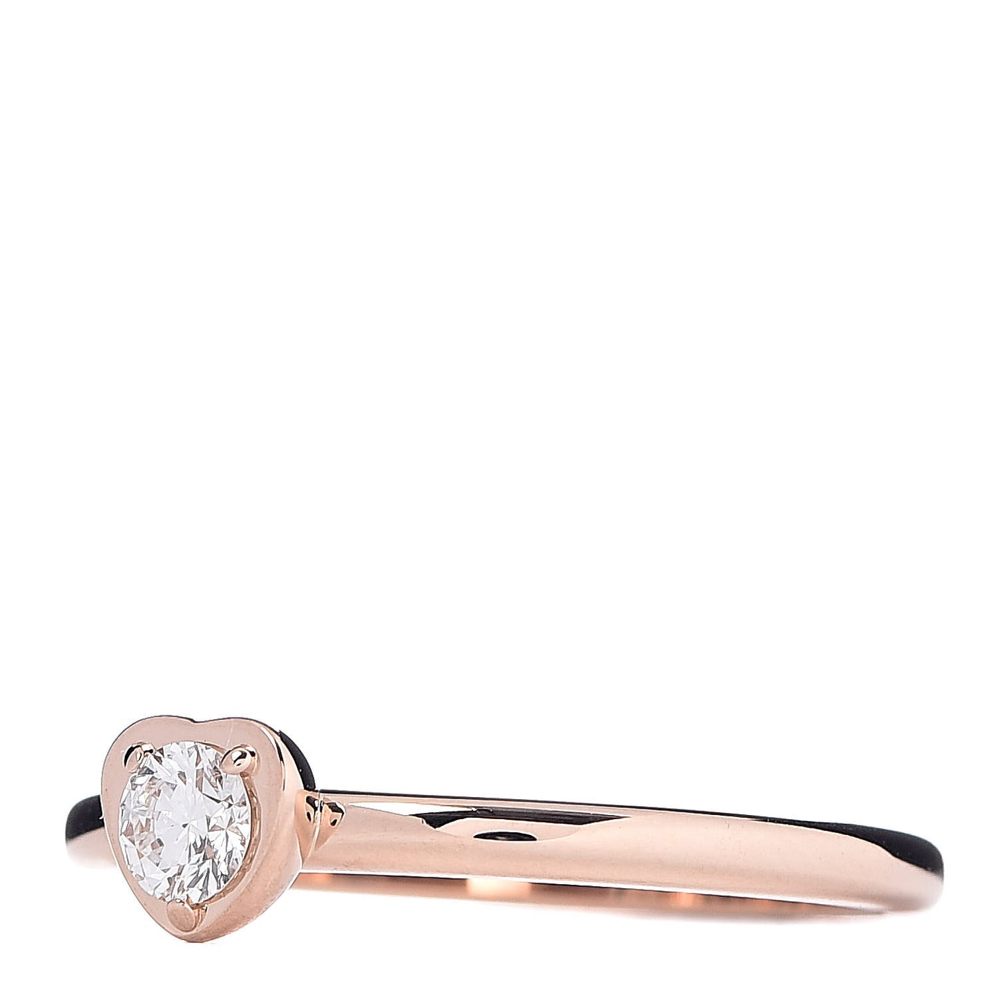 18K Pink Gold Diamond D'Amour Heart Ring 52 6