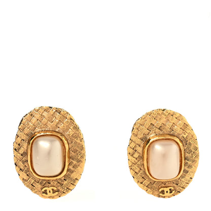 Chanel Pearl Clip On Earrings Gold 1 of 4