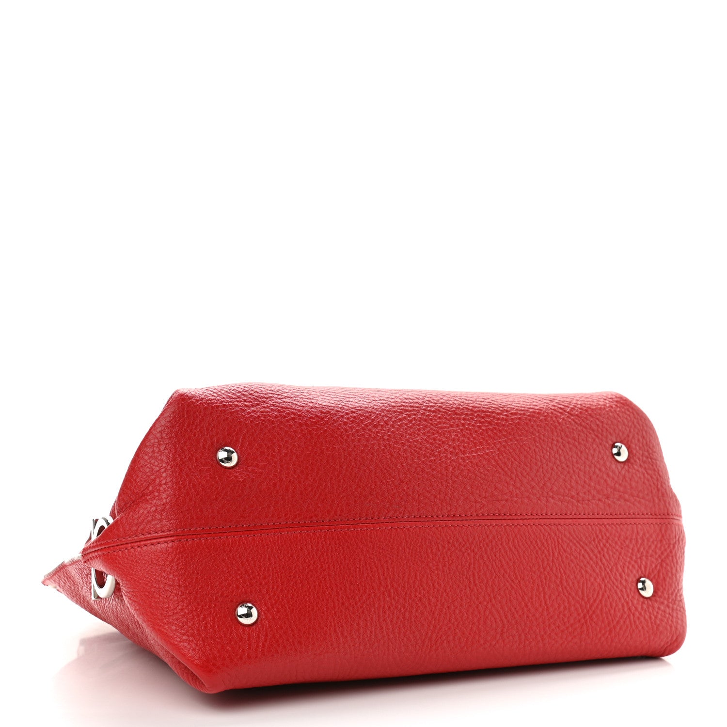 Salvatore Ferragamo Grained Calfskin Sofia Satchel Red 4 of 9