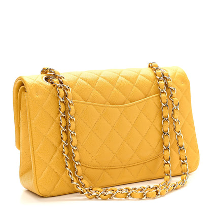 Chanel Caviar Quilted Medium Double Flap Yellow 3 of 12