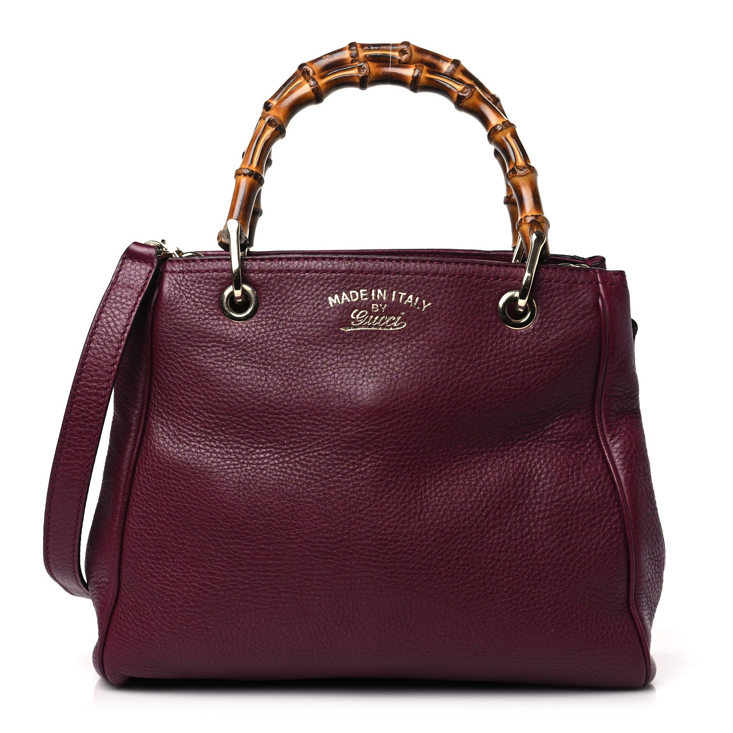 Gucci Calfskin Small Bamboo Shopper Tote Burgundy 1 of 9