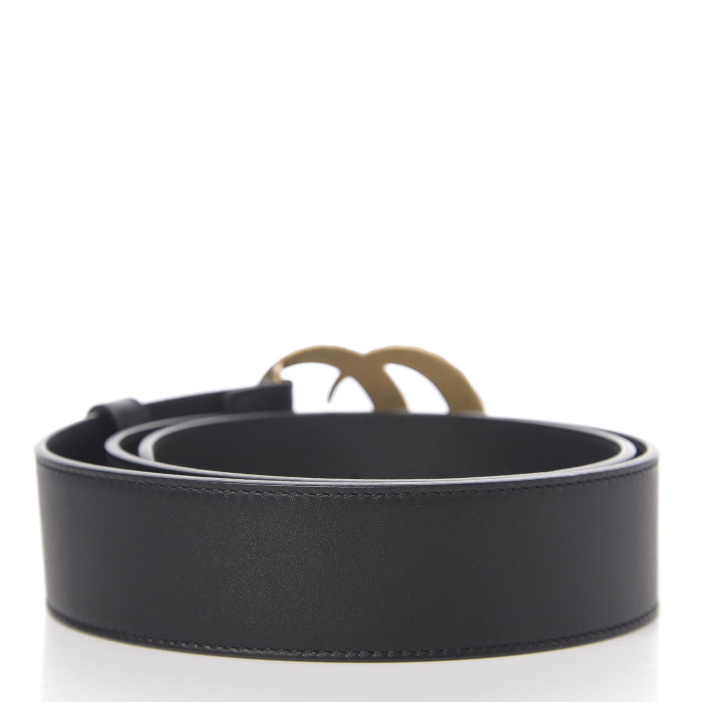 Moon Calfskin Pearl Double G 40mm Belt 85 34 Black Cream