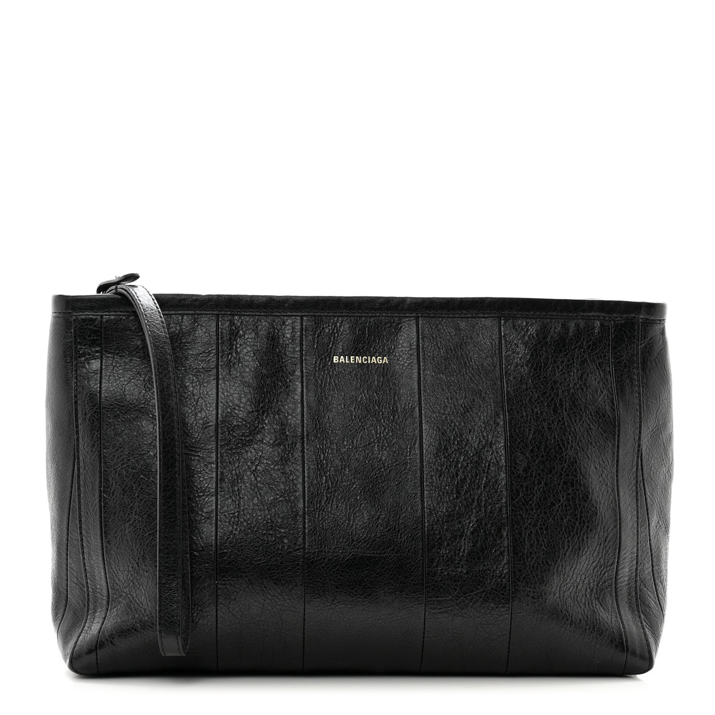 Agneau Arena Large Barbes Z Pouch with Handle Black