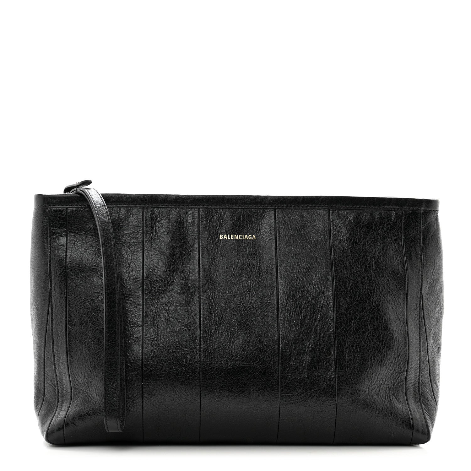 Balenciaga Agneau Arena Large Barbes Z Pouch with Handle Black 1 of 10