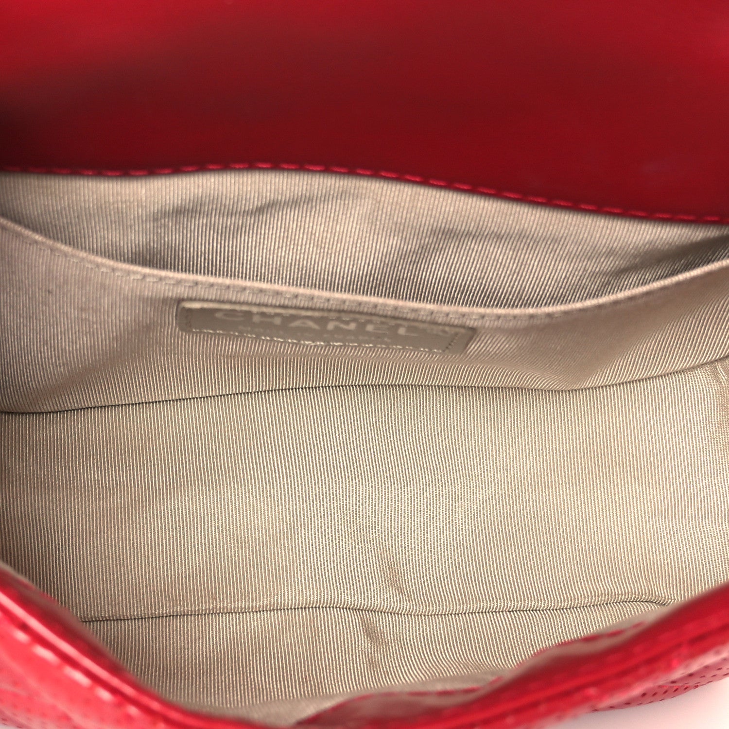 Chanel Lambskin Perforated Mini Rectangular Flap Dark Pink 5 of 12