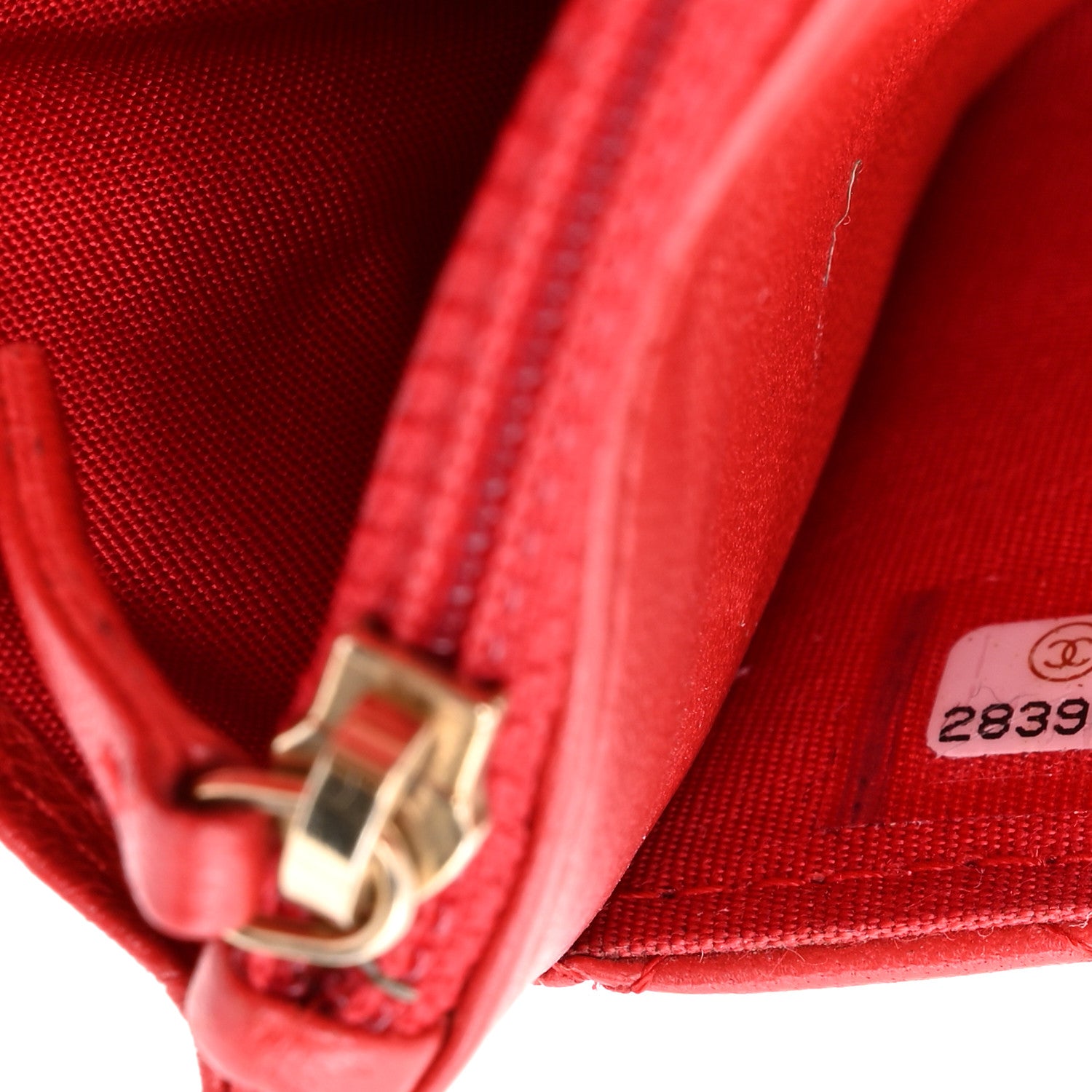 Chanel Lambskin Quilted Chain Around Wallet On Chain WOC Red 7 of 10