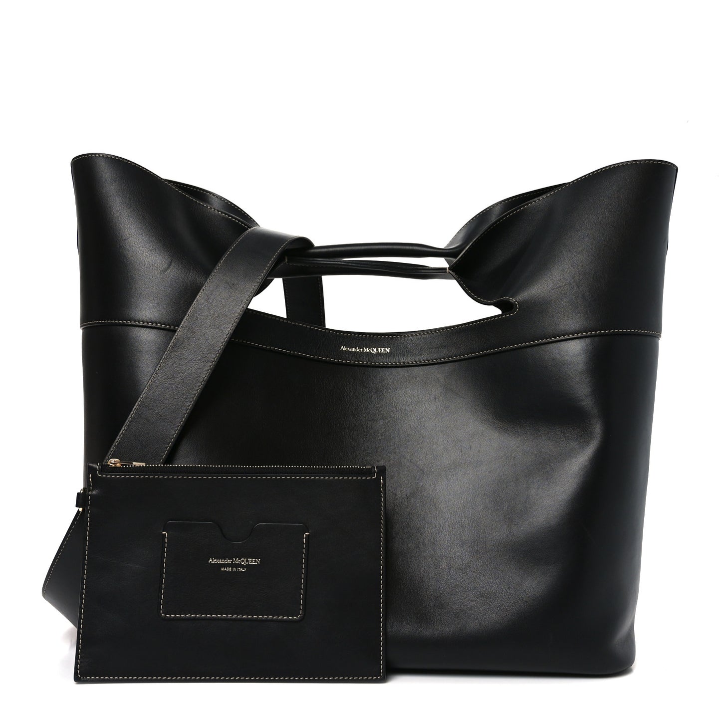Calfskin Large The Bow Bag Black