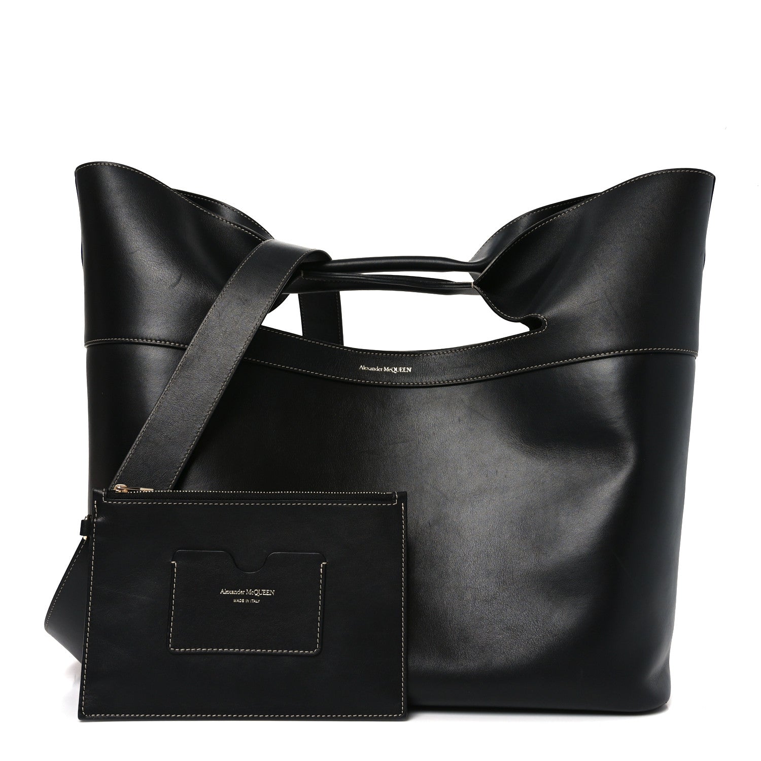 Alexander McQueen Calfskin Large The Bow Bag Black 3 of 10
