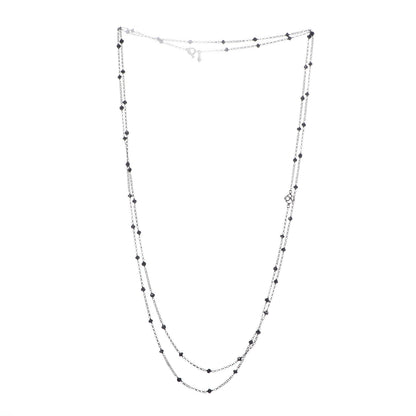 David Yurman Sterling Silver Black Onyx Station Chain Necklace 3 of 5
