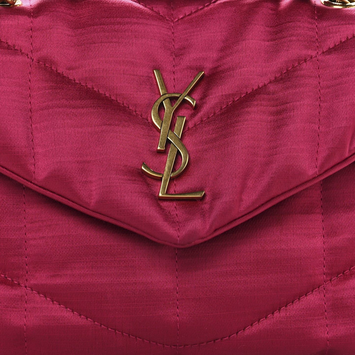 Satin Quilted Toy Loulou Puffer Monogram Chain Satchel Guava Pink