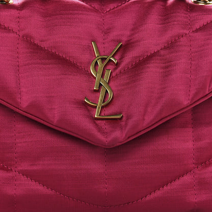Saint Laurent Satin Quilted Toy Loulou Puffer Monogram Chain Satchel Guava Pink 7 of 10