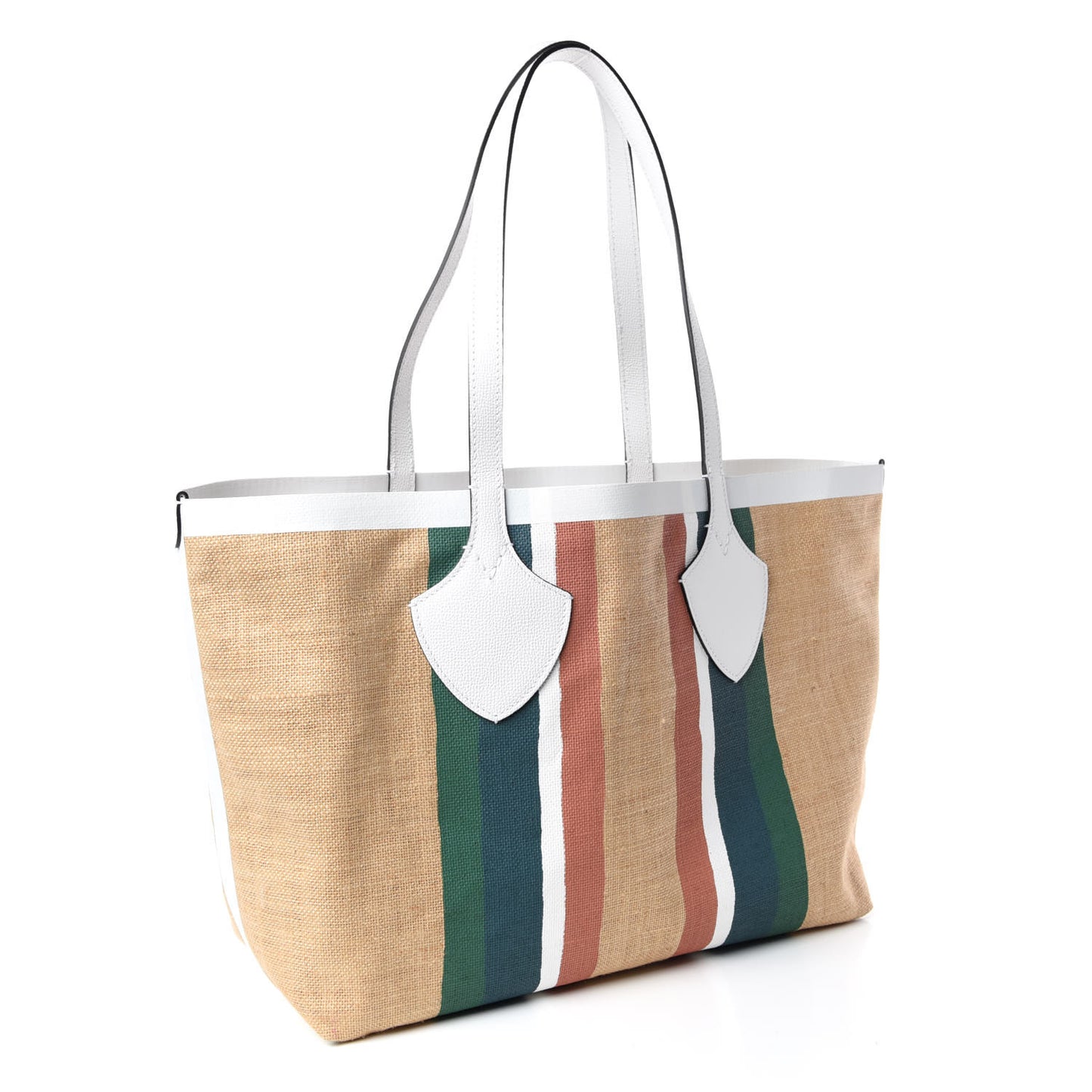 Raffia Stripes Medium The Giant Tote Bag Chalk White
