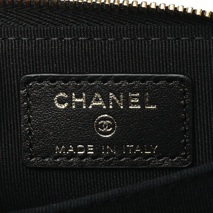 Chanel Shiny Lambskin Quilted Textured CC Zip Coin Purse Black 6 of 9
