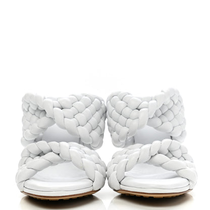 Bottega Veneta Nappa Twisted Padded Intrecciato Curve Slide Sandals 37.5 Optic White 2 of 7