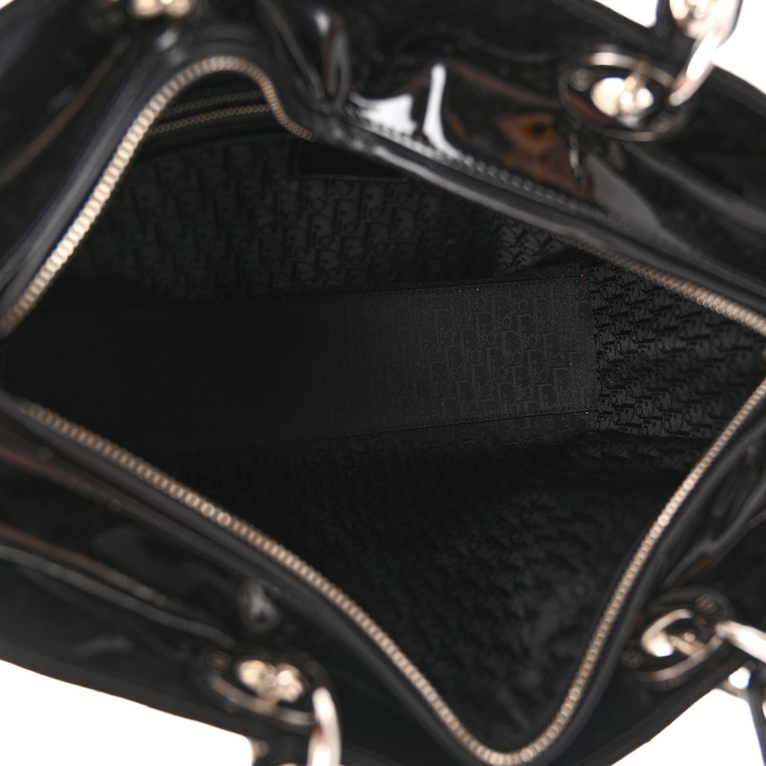 Christian Dior CHRISTIAN DIOR Patent Cannage Large Lady Dior Black 5 of 11