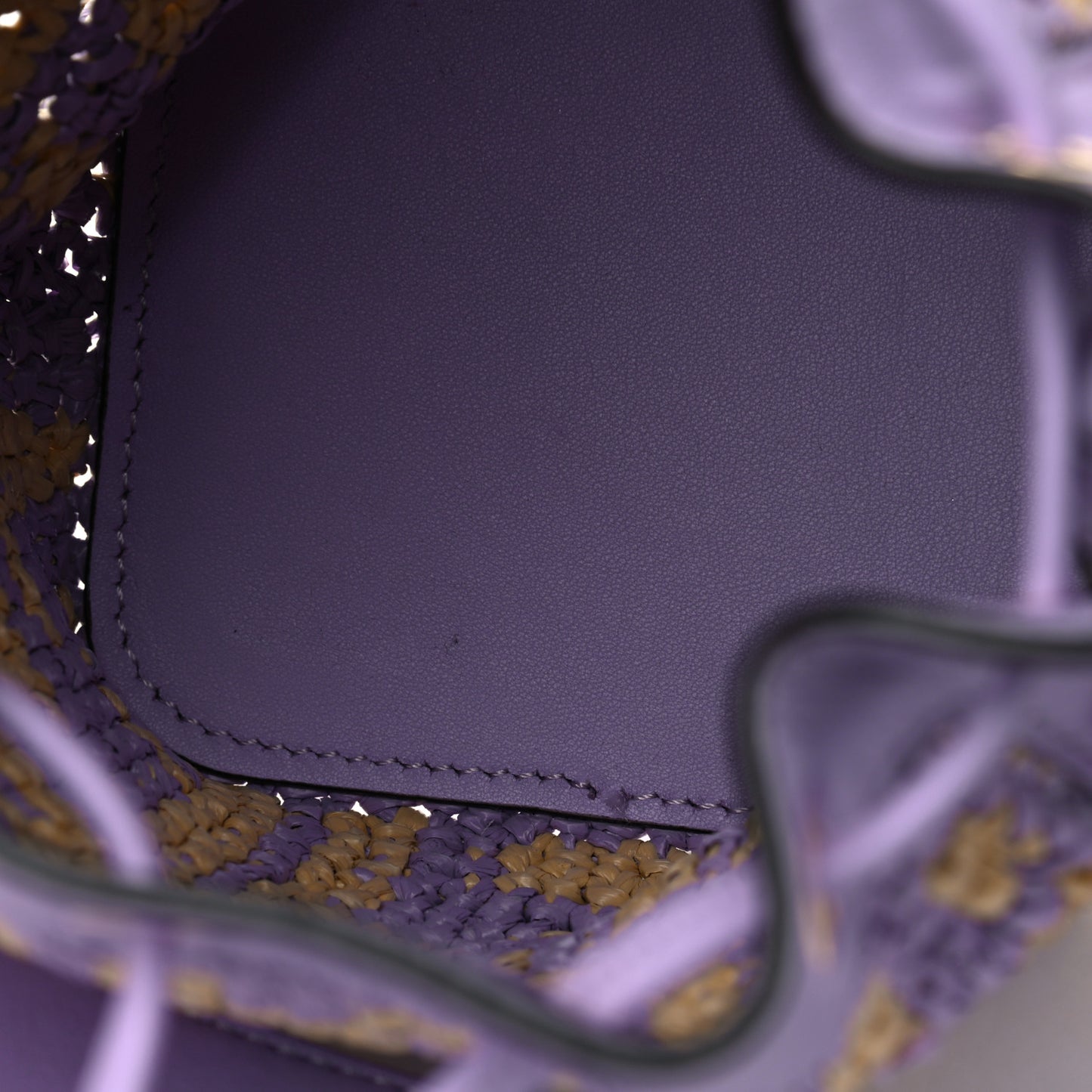 Raffia Vitello Seta F is Fendi FF Woven Mini Mon Tresor Bucket Bag Anemone Natural