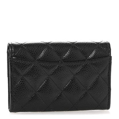 Chanel Caviar Quilted Flap Card Holder Wallet Black 3 of 11