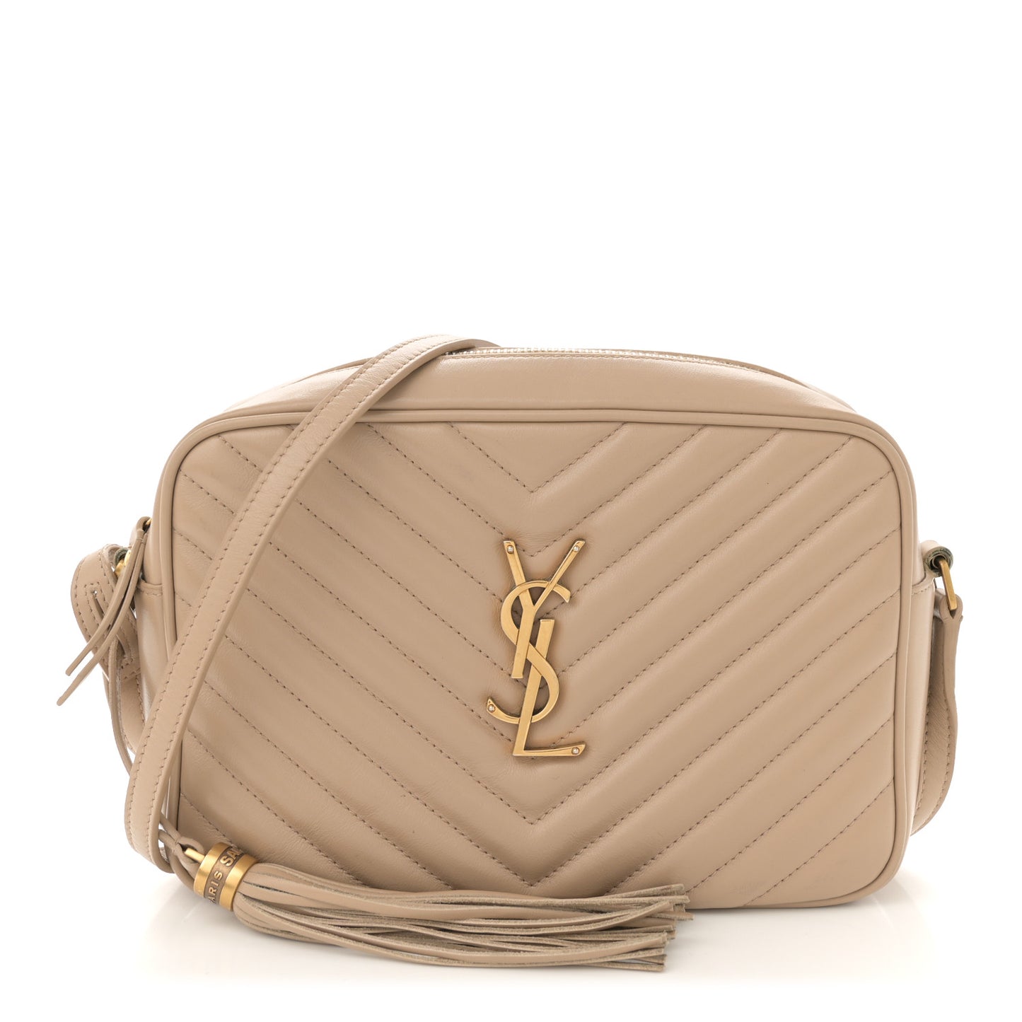 Calfskin Matelasse Monogram Lou Camera Bag Dark Beige