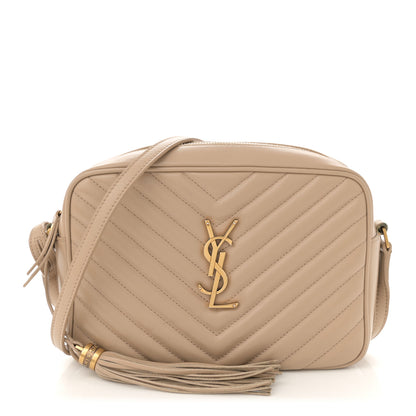 Saint Laurent Calfskin Matelasse Monogram Lou Camera Bag Dark Beige 1 of 14