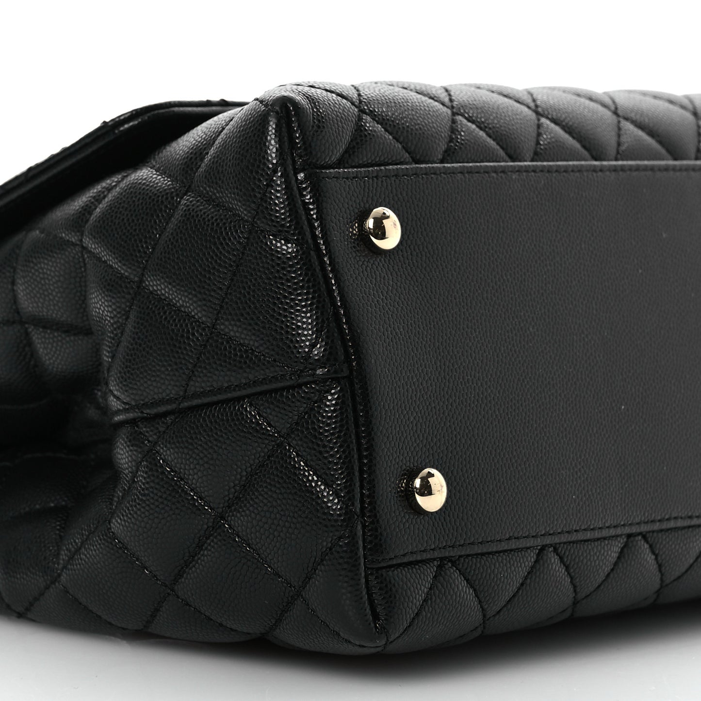 Caviar Quilted Small Coco Handle Flap Black