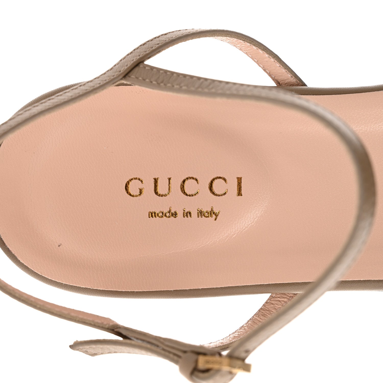 Gucci Lifford Calfskin GG Marmont Ankle Wrap Flat Sandals 38 Mud 7 of 9