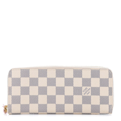 Louis Vuitton Damier Azur Clemence Wallet Rose Ballerine 1 of 9