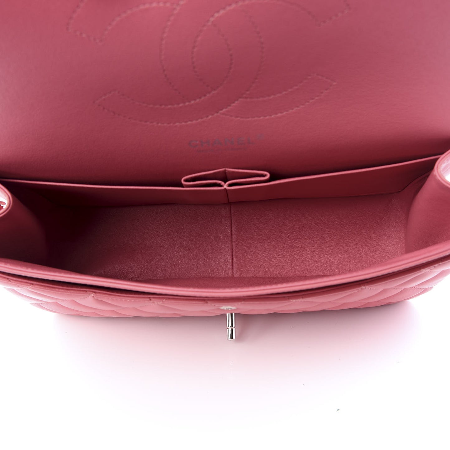 Lambskin Quilted Jumbo Double Flap Pink
