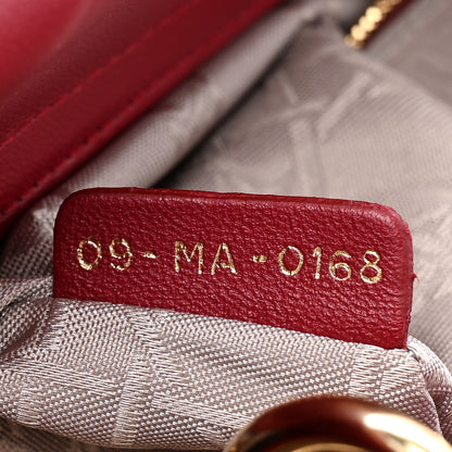 Christian Dior Lambskin Cannage Small Lucky Badges My Lady Dior Red 7 of 12