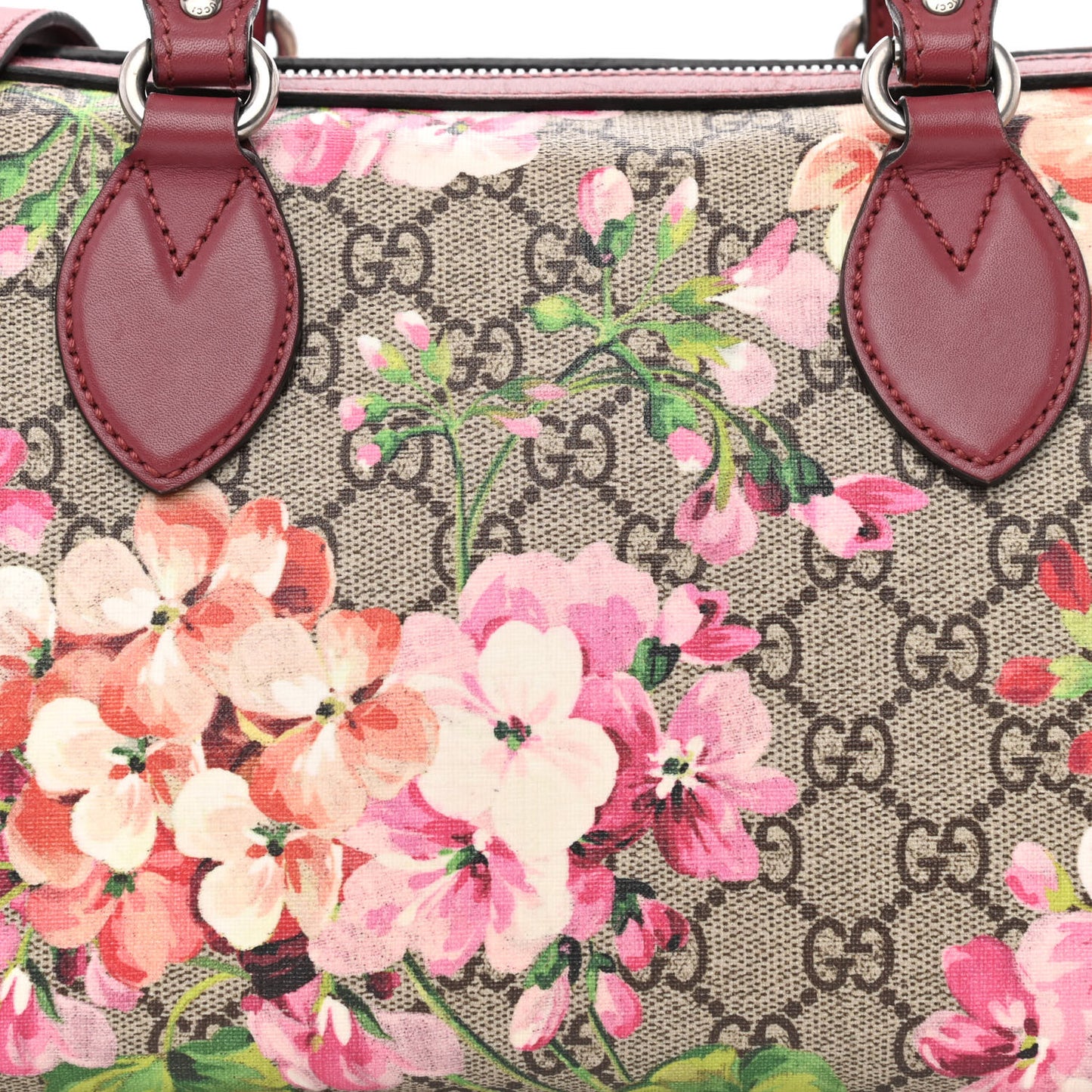 GG Supreme Monogram Blooms Small Boston Beige Multicolor Dry Rose