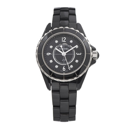 Chanel Stainless Steel Ceramic Diamond 29mm J12 Quartz Watch Black 1 of 6