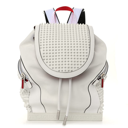 Christian Louboutin Calfskin Spiked Explorafunk Backpack White 1 of 11