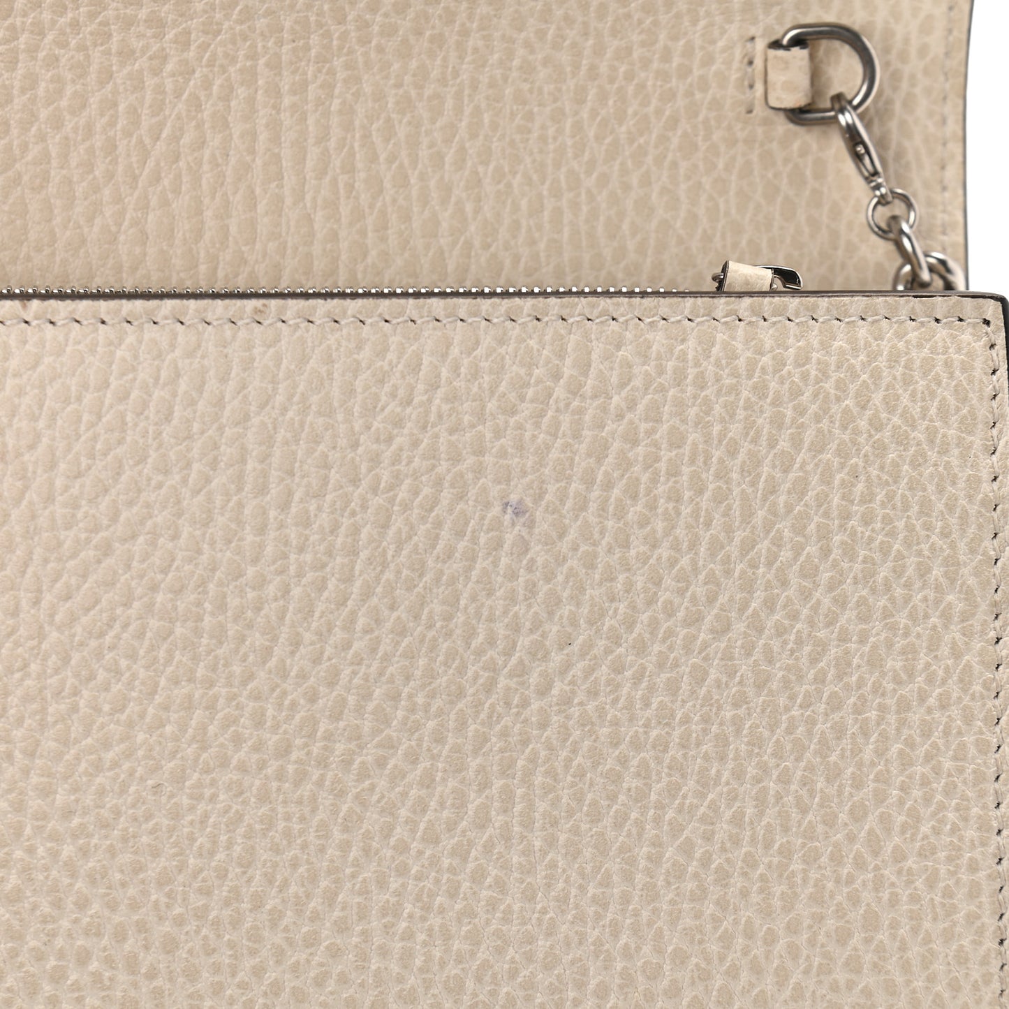 Dollar Calfskin Mini Dionysus Chain Wallet Mystic White