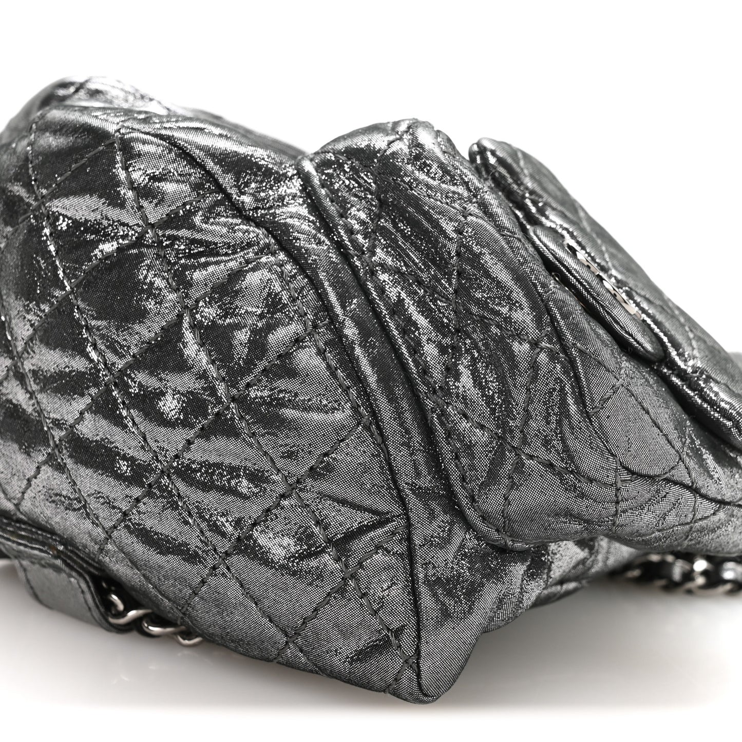 Iridescent Calfskin Mini Backpack Is Back Silver