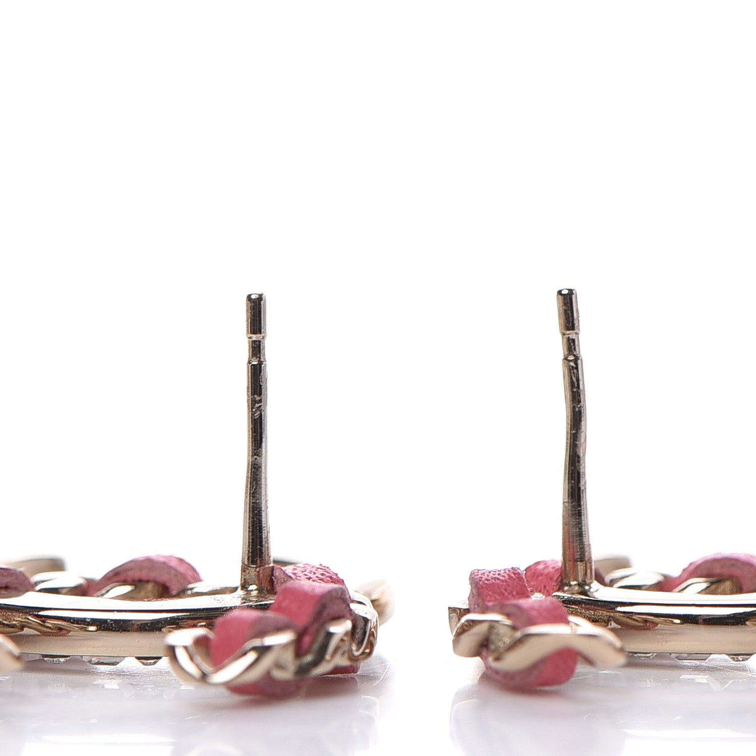 Chanel Crystal Baguette Lambskin Large CC Earrings Gold Pink 3 of 6