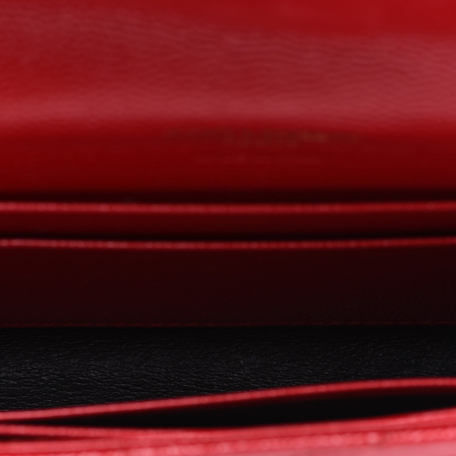 Saint Laurent Grain De Poudre Matelasse Chevron Small Monogram Envelope Wallet Rouge Eros 5 of 14