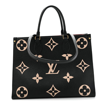 Louis Vuitton Empreinte Monogram Giant Onthego MM Black Beige 1 of 12