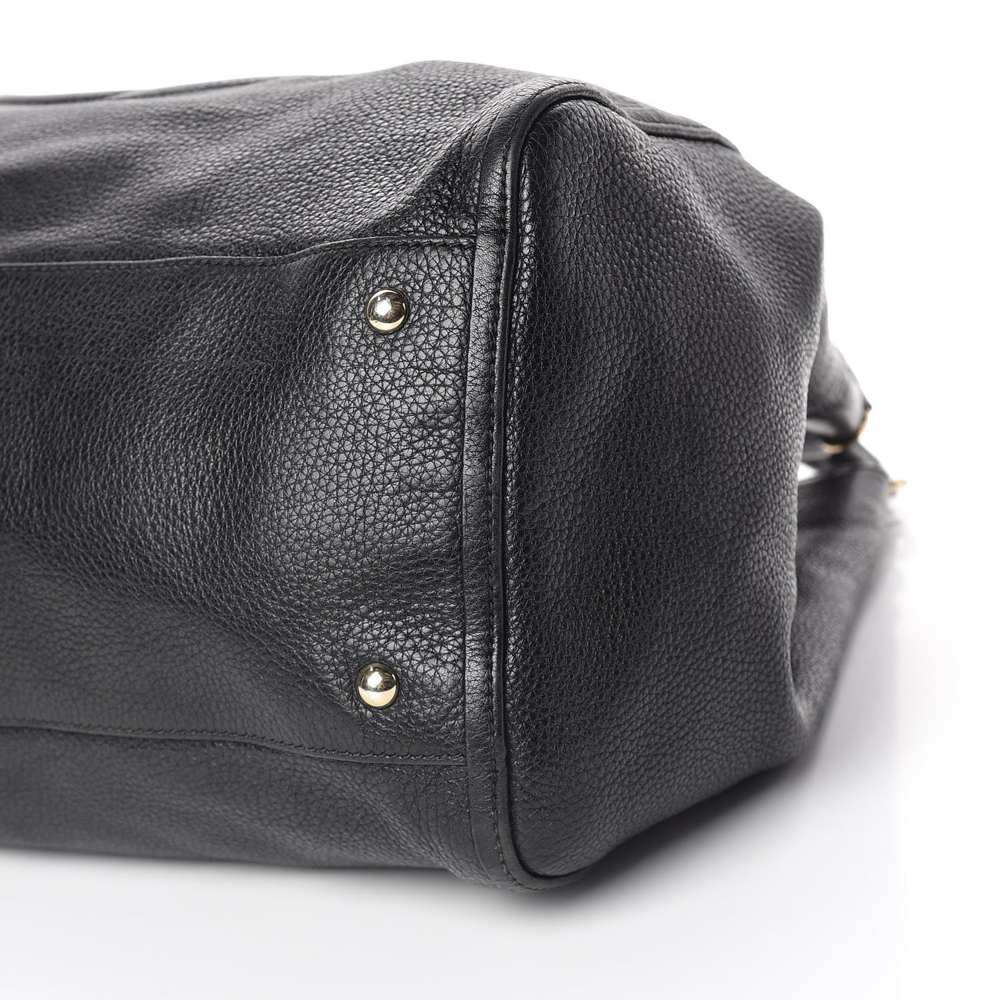 Pebbled Calfskin Large Soho Shoulder Bag Black